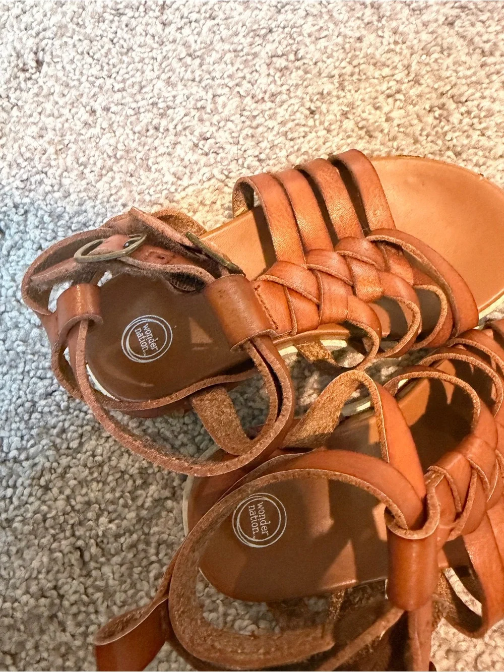 wonder nation Brown Strappy Girls' Sandals